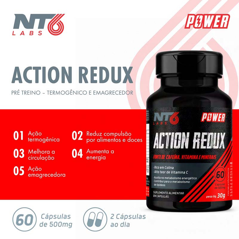 Termogênico Natural Action Redux 60 cáps - NT6