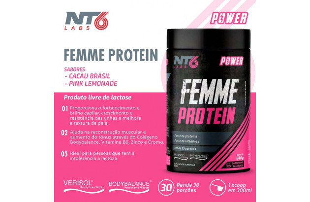 Colágeno Verisol + Bodybalance Femme Protein 540g - Cacau Brasil