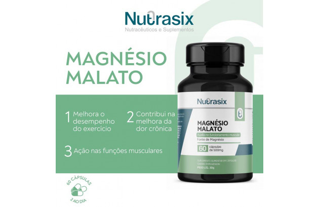 Magnésio Malato 60 cápsulas 500mg 