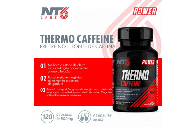 Cafeina em capsulas Thermo Caffeine 120 cáps 500mg
