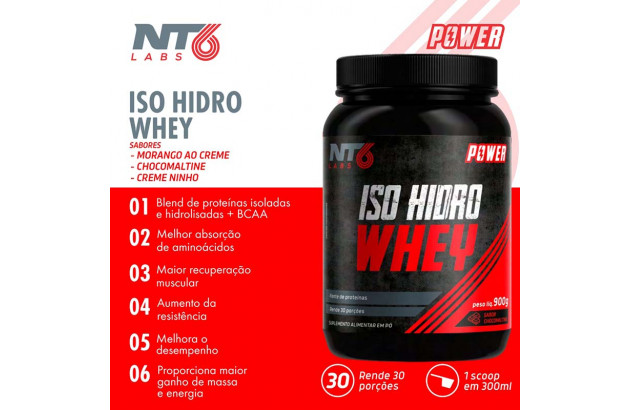 Whey Protein Iso Hidro 900g Creme Ninho