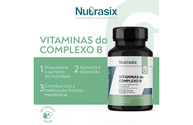 Vitaminas do complexo B 60 cápsulas 500 mg