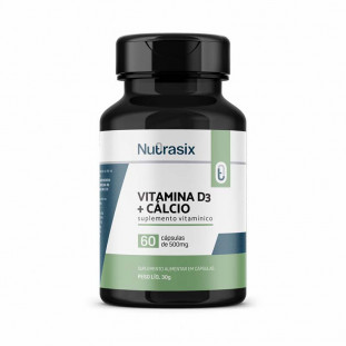 Cálcio e vitamina D3 60 cápsulas 500 mg